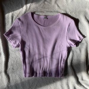 light purple crop top